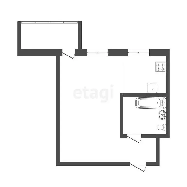 1-комнатная квартира: Тюмень, улица Мельникайте, 90А (27.8 м) - Фото 1