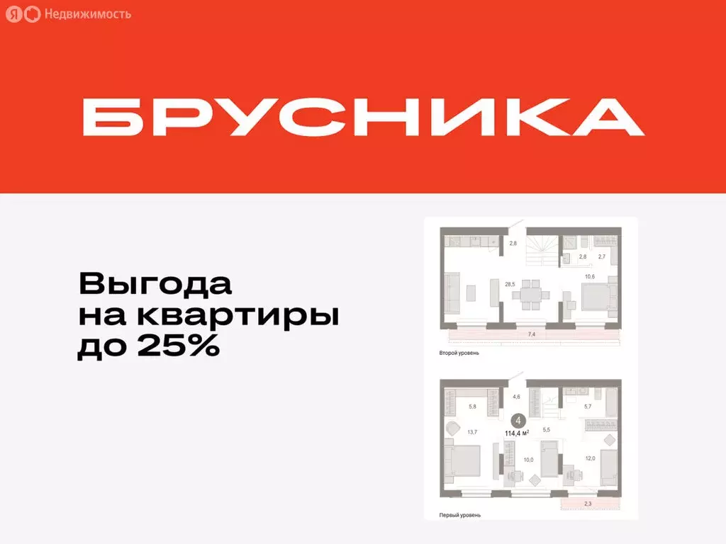 4-комнатная квартира: Тюмень, микрорайон ДОК, ЖК Октябрьский на Туре ... - Фото 0