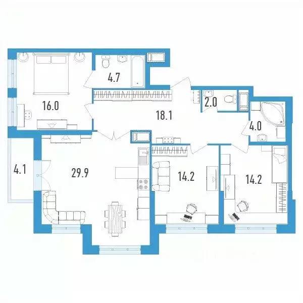 3-к кв. Санкт-Петербург бул. Головнина, 3к1 (105.2 м) - Фото 0