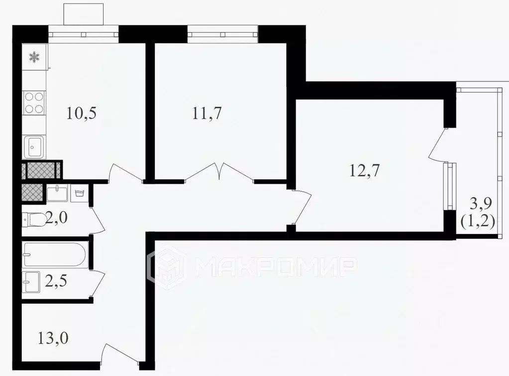 2-к кв. Москва ул. Берзарина, 32 (54.5 м) - Фото 2