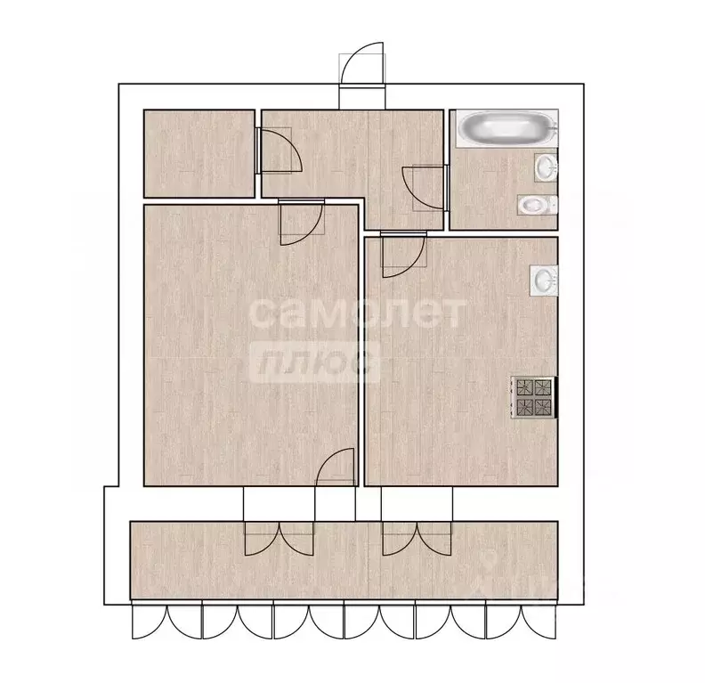 1-к кв. Тюменская область, Тюмень бул. Бориса Щербины, 13 (44.0 м) - Фото 2