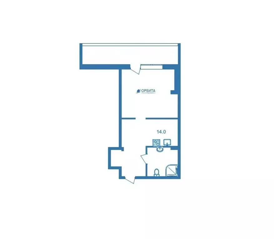 Квартира-студия: Тюмень, Кремлёвская улица, 112к1 (34.6 м) - Фото 1