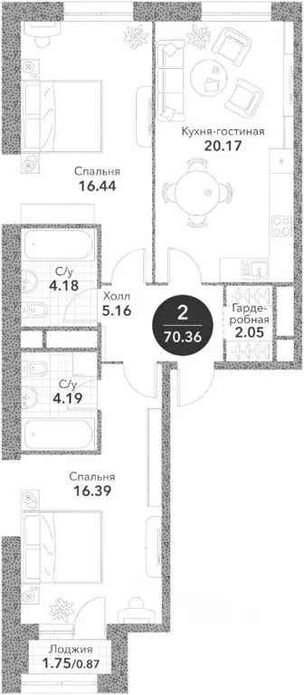 2-к кв. Москва Новоалексеевская ул., 16к2 (70.0 м) - Фото 1