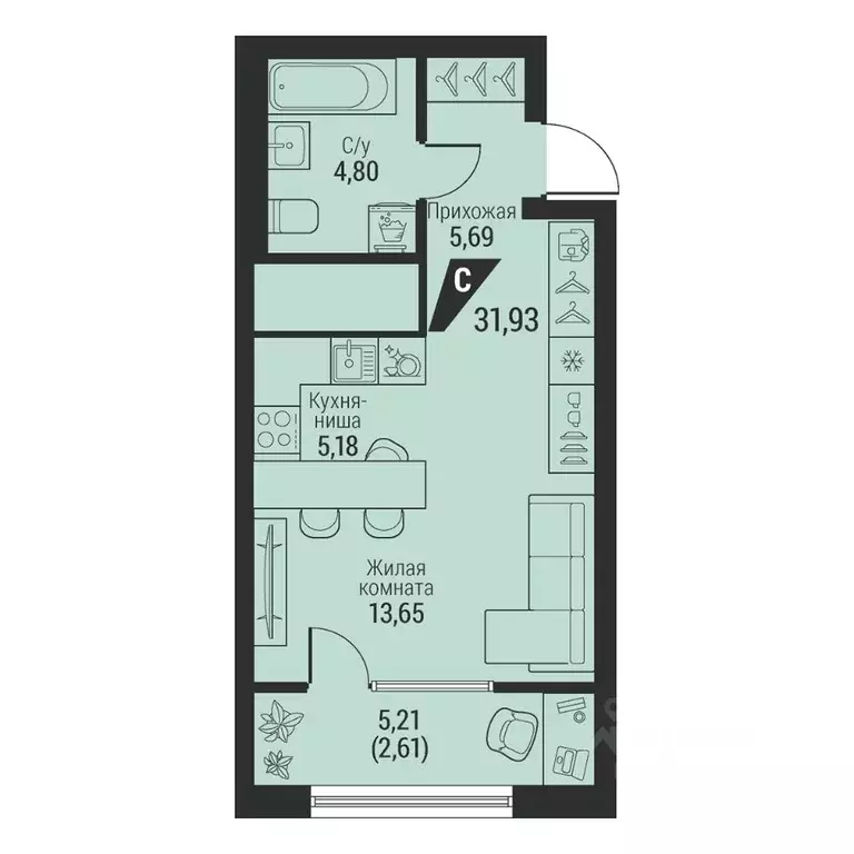 1-к кв. Свердловская область, Екатеринбург просп. Космонавтов, 100 ... - Фото 1