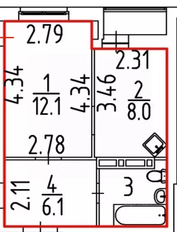 1-к кв. Пермский край, Пермь ул. Лифанова, 38 (30.2 м) - Фото 2