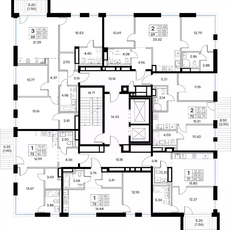 1-к кв. Татарстан, Казань Завокзальная ул. (46.73 м) - Фото 2