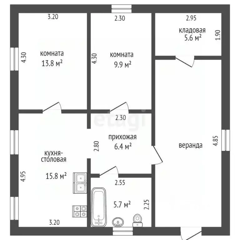 Дом в Тамбовская область, Ржакса рп ул. Обводная, 40 (38 м) - Фото 2
