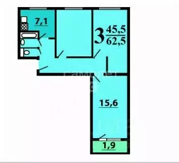 Комната Москва Нахимовский просп., 23К2 (15.6 м) - Фото 1