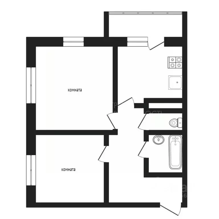 2-к кв. Тюменская область, Тюмень ул. Дмитрия Менделеева, 2 (52.4 м) - Фото 1