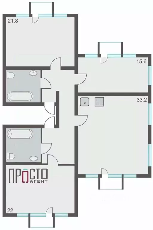 3-к кв. Свердловская область, Екатеринбург ул. Горького, 69/1 (119.2 ... - Фото 2