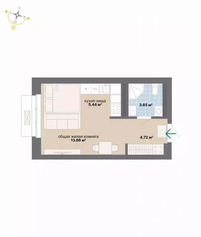 Студия Свердловская область, Екатеринбург ул. Студенческая, 16 (27.47 ... - Фото 1