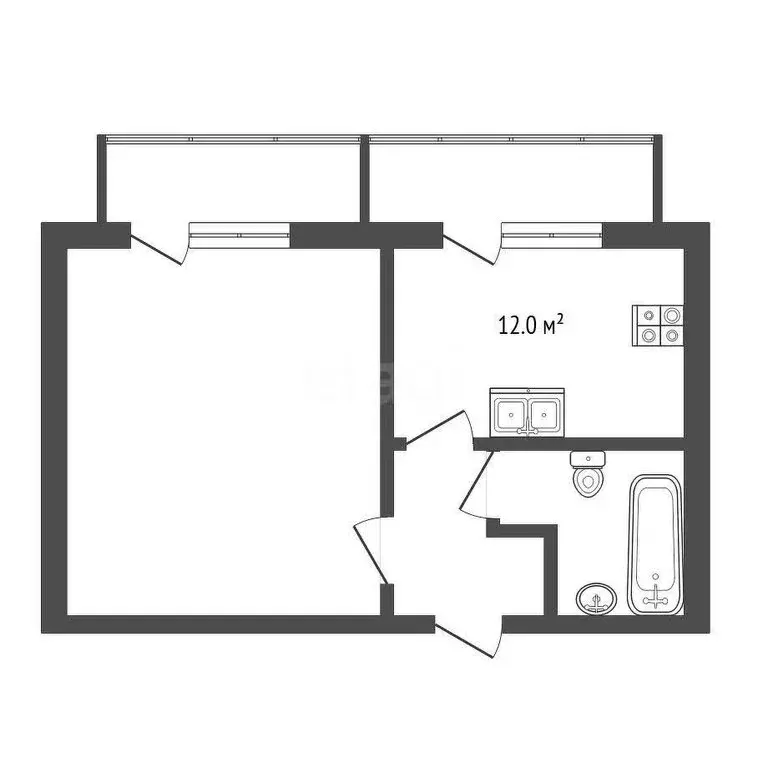 1-комнатная квартира: Севастополь, улица Челнокова, 12/2 (41.3 м) - Фото 2
