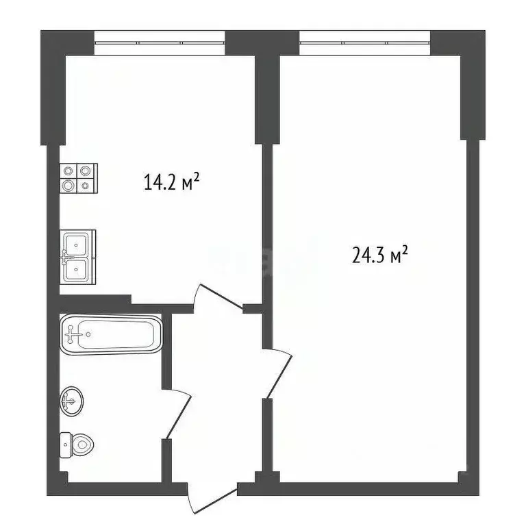 1-к кв. Ставропольский край, Кисловодск Железноводская ул. (47.9 м) - Фото 2