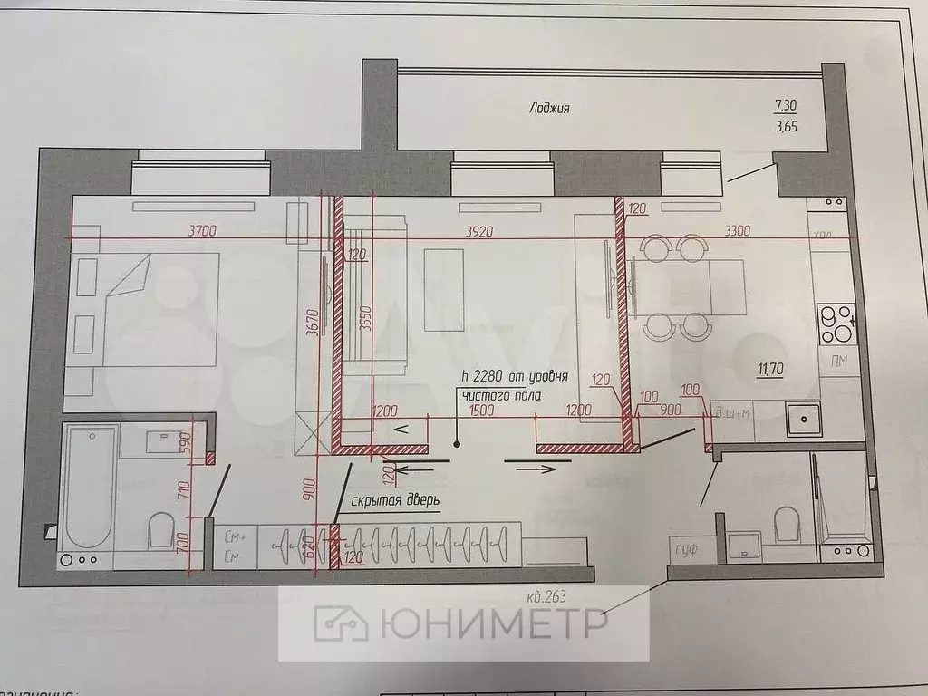 2-к. квартира, 59 м, 10/14 эт. - Фото 0