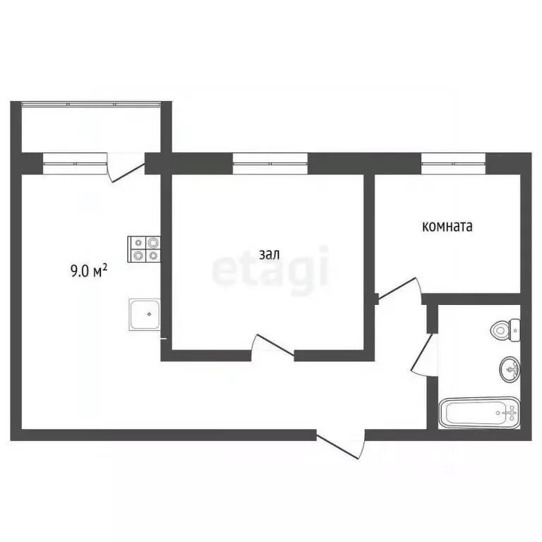 2-к кв. Московская область, Воскресенский район, Белоозерский пгт ул. ... - Фото 2