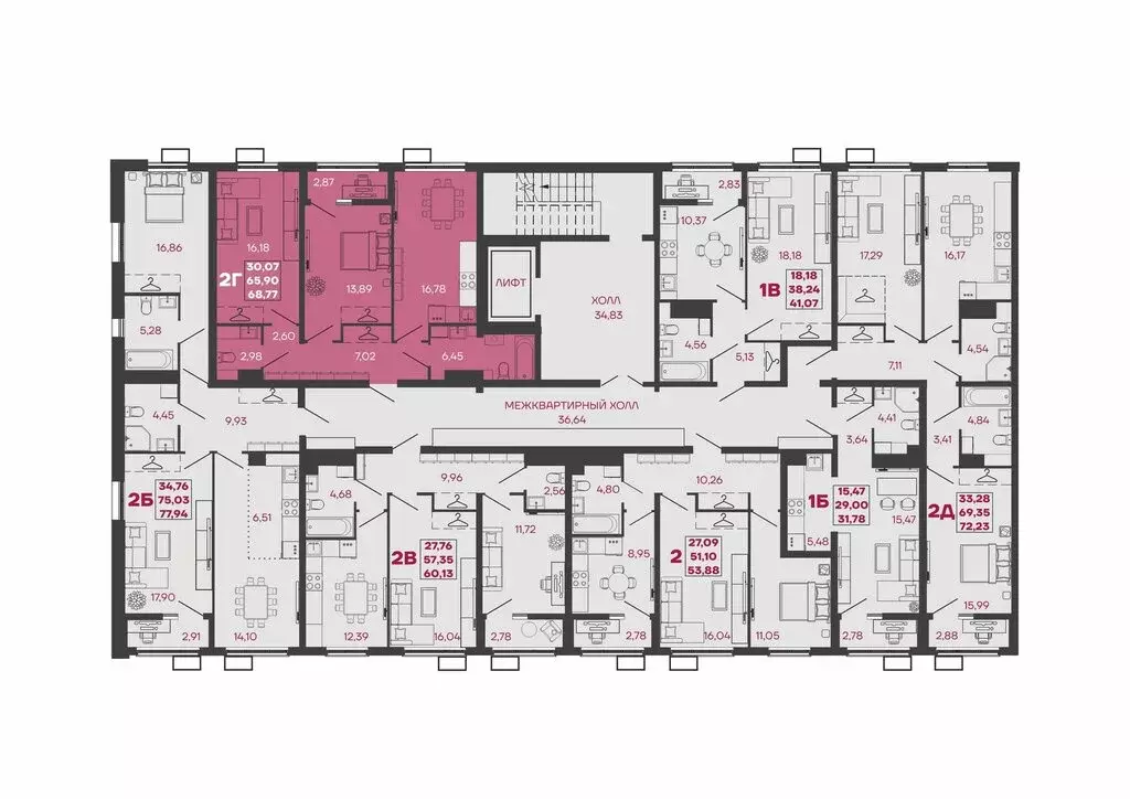 2-комнатная квартира: Кузнецк, микрорайон Южный, жилой комплекс Дебют ... - Фото 2