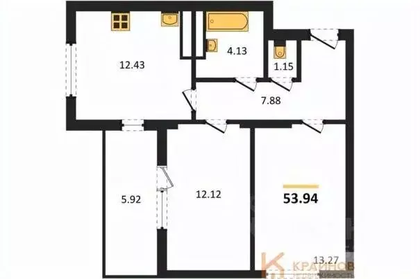 2-к кв. Воронежская область, Воронеж Транспортная ул., 58 (53.94 м) - Фото 0