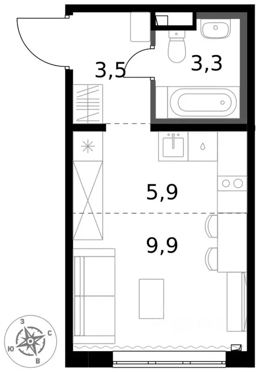 Студия Московская область, Химки Клязьма-Старбеево мкр, Международный ... - Фото 2