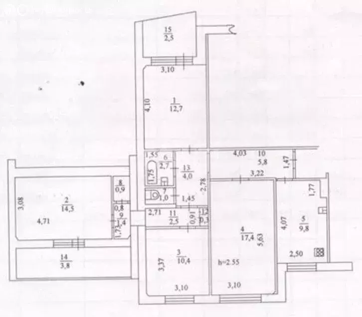 4-комнатная квартира: Казань, улица Чишмяле, 21 (83.4 м) - Фото 1