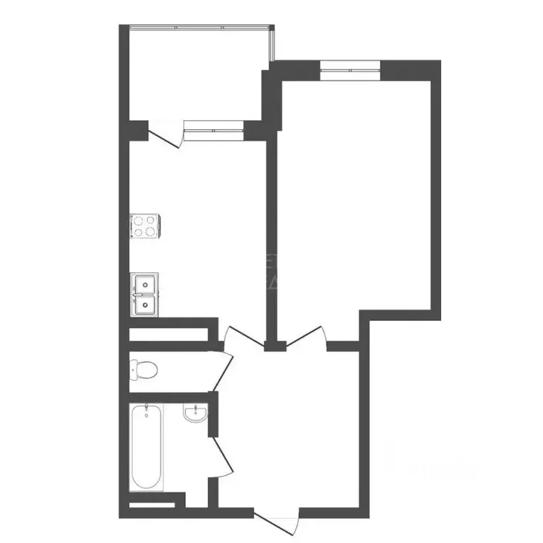 1-к кв. Тюменская область, Тюмень ул. 50 лет Октября, 75к1 (41.0 м) - Фото 2