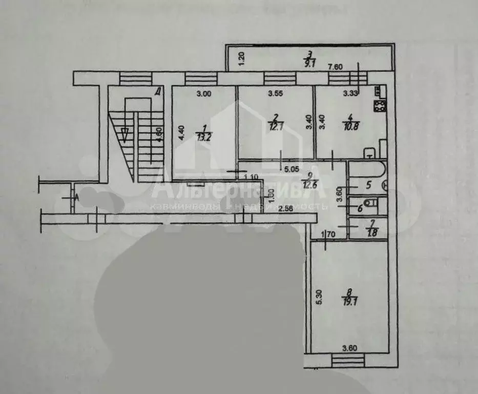 3-к. квартира, 83 м, 5/5 эт. - Фото 0