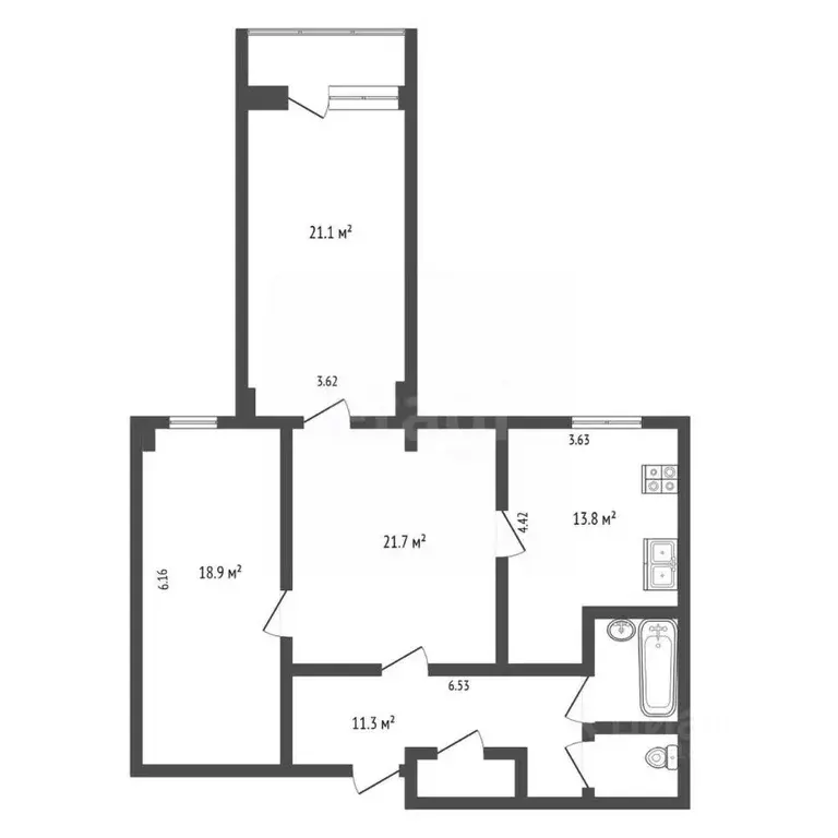 3-к кв. Камчатский край, Петропавловск-Камчатский Космический проезд, ... - Фото 1