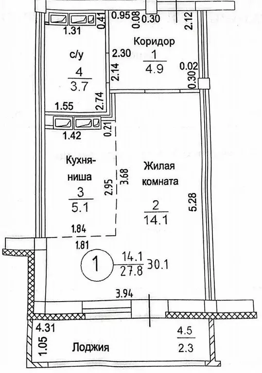 Студия Кировская область, Киров ул. Чистопрудненская, 2А (27.0 м) - Фото 1