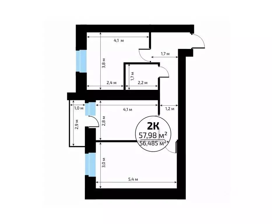 2-к кв. Самарская область, Самара пос. Мехзавод, Новая Самара мкр,  ... - Фото 2