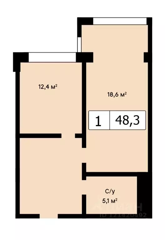 1-к кв. Москва Живописная ул., 21А (53.0 м) - Фото 1