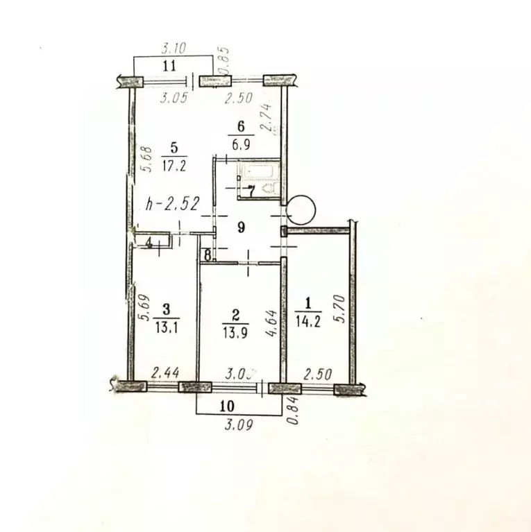4-к кв. Омская область, Омск ул. Муромцева, 91 (76.2 м) - Фото 2