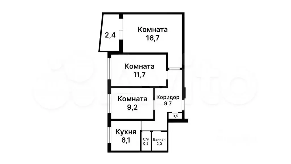 3-к. квартира, 60 м, 4/9 эт. - Фото 0