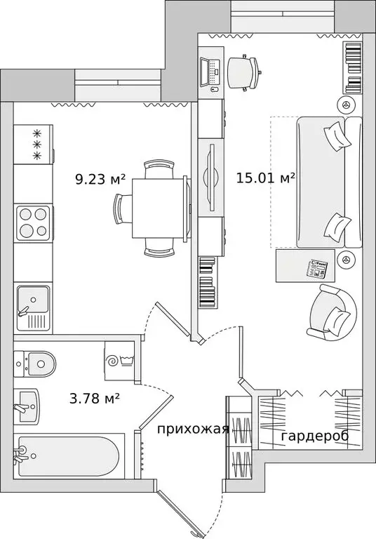 1-комнатная квартира: Санкт-Петербург, Русановская улица, 18к6 (31.5 ... - Фото 0