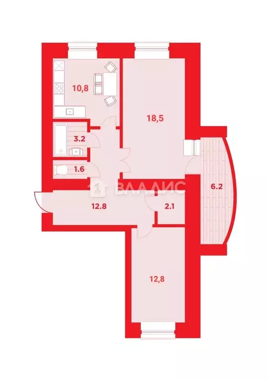2-комнатная квартира: Благовещенск, Заводская улица, 2/4 (62 м) - Фото 0