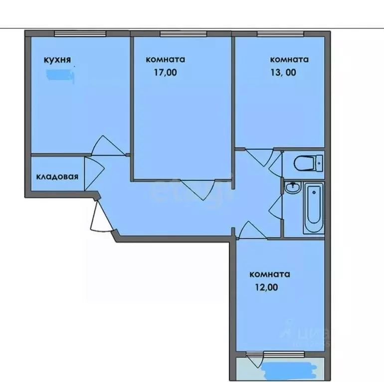 3-к кв. Костромская область, Кострома Давыдовский-1 мкр, 30 (66.1 м) - Фото 1