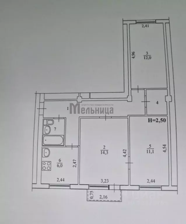 3-к кв. Волгоградская область, Волгоград ул. Хользунова, 12 (58.7 м) - Фото 2