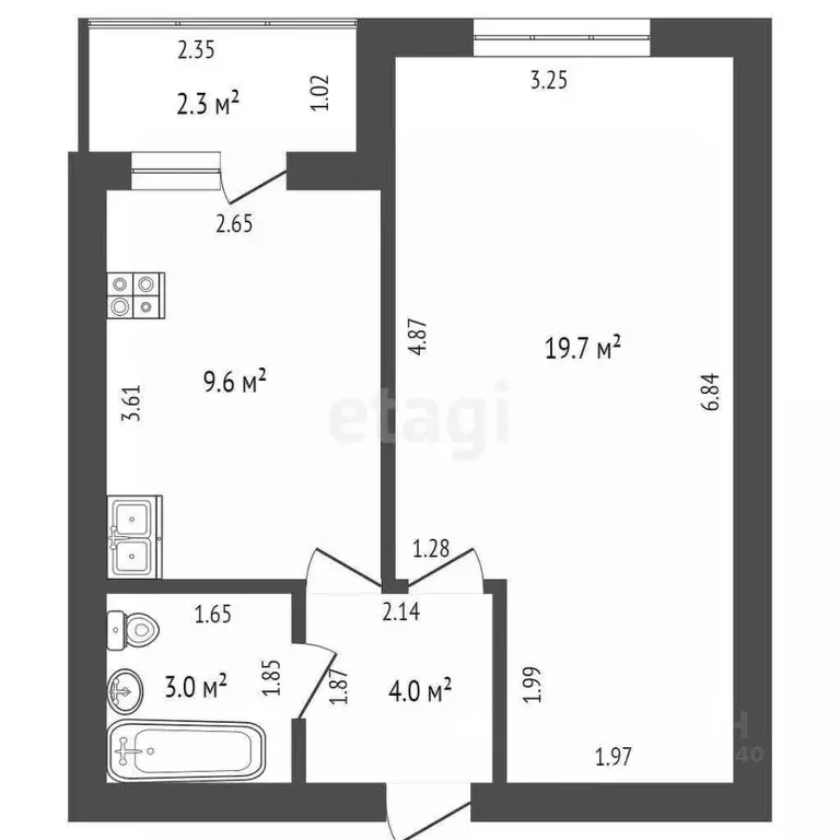 1-к кв. Тюменская область, Тюмень Тарманы мкр, ул. Малышева, 14 (36.3 ... - Фото 2