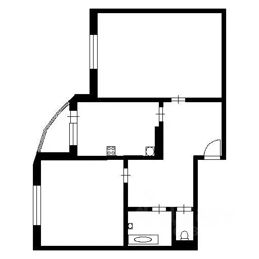 Квартира, 2 комнаты, 51.7 м - Фото 1