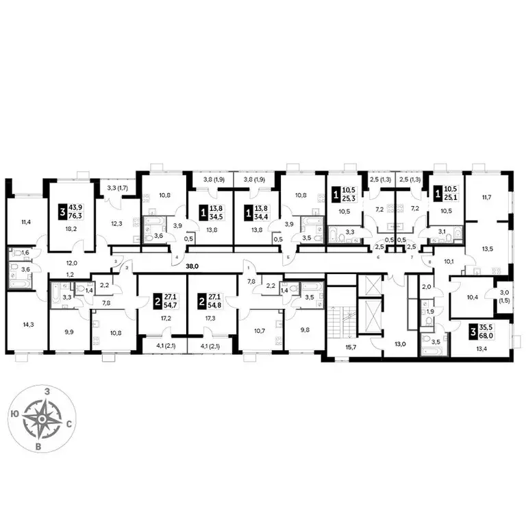 3-к кв. Московская область, Люберцы ул. Рождественская, 12 (68.0 м) - Фото 1