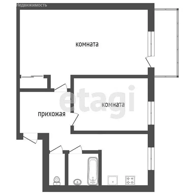2-комнатная квартира: Ишим, улица Карла Маркса, 37Б (40.3 м) - Фото 1