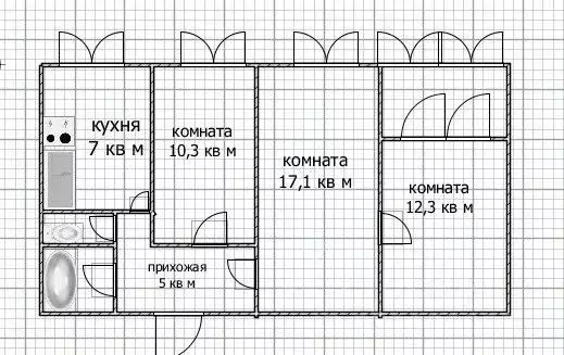 3-к кв. Башкортостан, Уфа ул. 50 лет СССР, 48 (59.0 м) - Фото 2