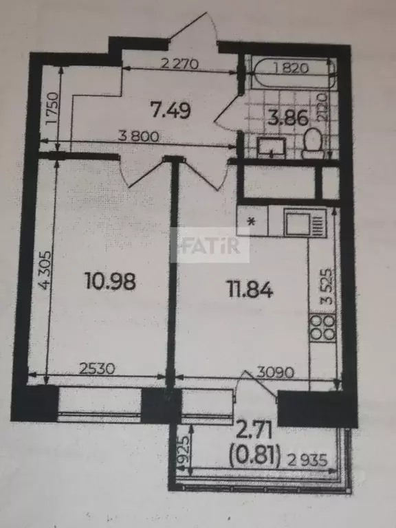 1-к кв. Татарстан, Казань ул. Братьев Касимовых, 35 (34.8 м) - Фото 0