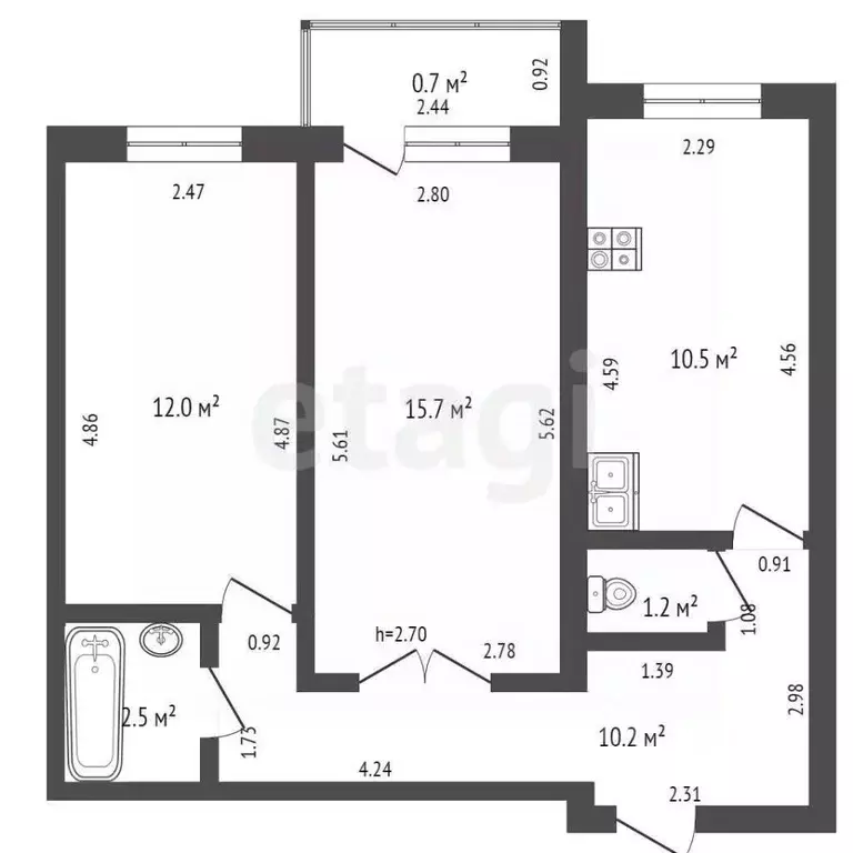 2-к кв. Мордовия, Саранск Московская ул., 36 (55.1 м) - Фото 2