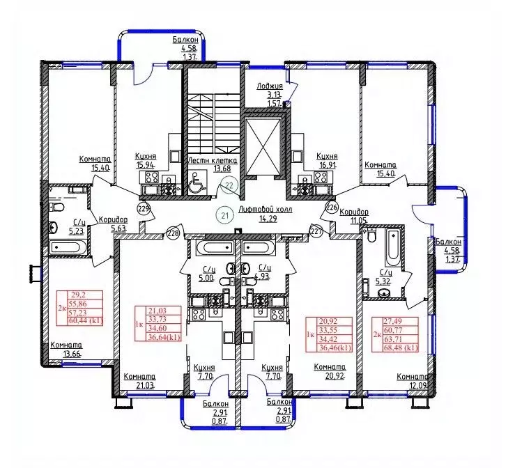 1-к кв. Калининградская область, Калининград ул. Дубовая Аллея (34.6 ... - Фото 2