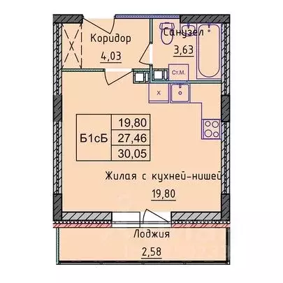 1-к кв. Ярославская область, Ярославль 2-й мкр,  (30.08 м) - Фото 0