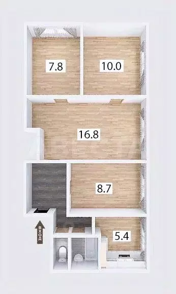 4-к кв. Омская область, Омск Заозерный мкр, ул. Бархатовой, 8 (58.7 м) - Фото 1