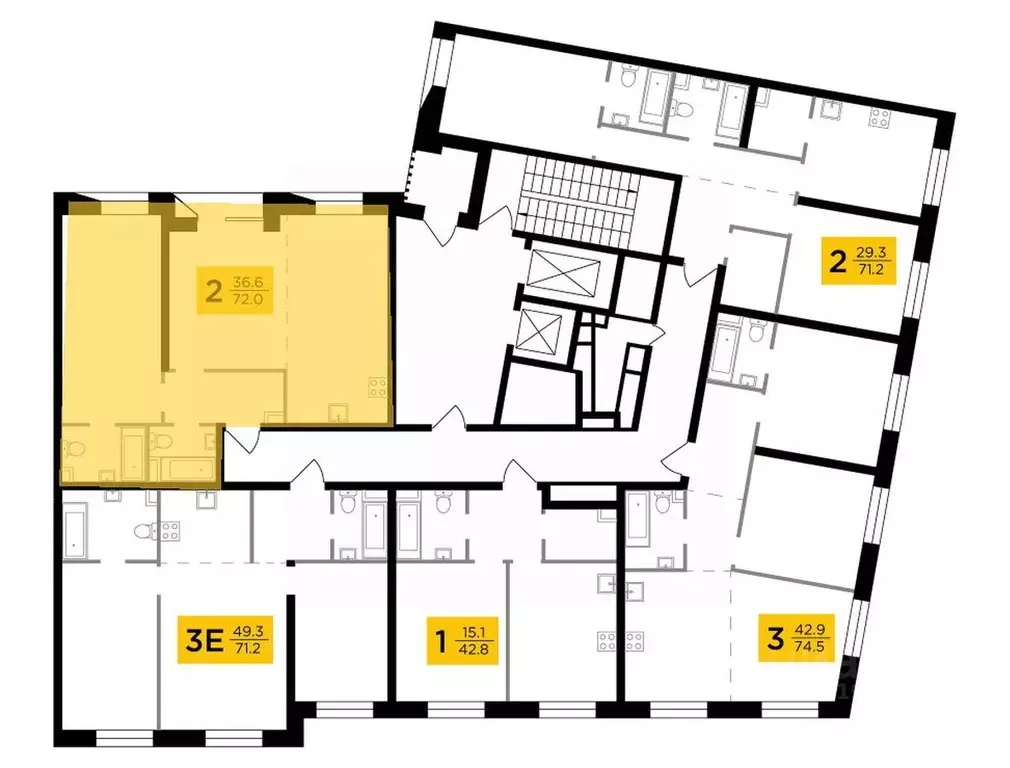 2-к кв. Москва Г мкр, Форивер жилой комплекс, 9 (72.0 м) - Фото 0