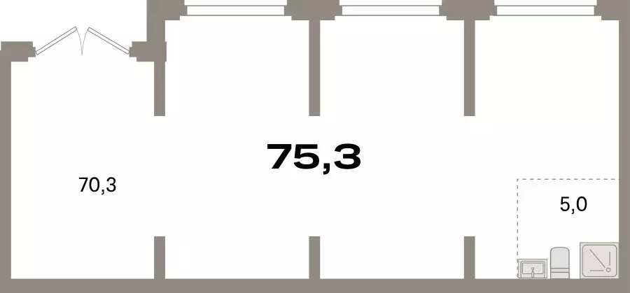 Помещение свободного назначения (75.3 м) - Фото 1