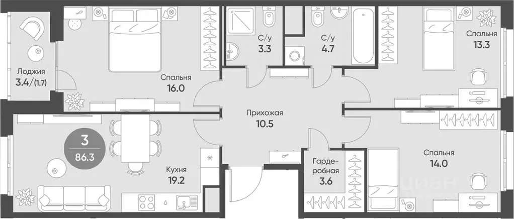 2-к кв. Новосибирская область, Кольцово рп Счастье в Кольцово жилой ... - Фото 0