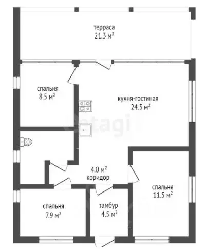 Дом в Калужская область, Калуга ул. Космонавта Шаталова (91 м) - Фото 2