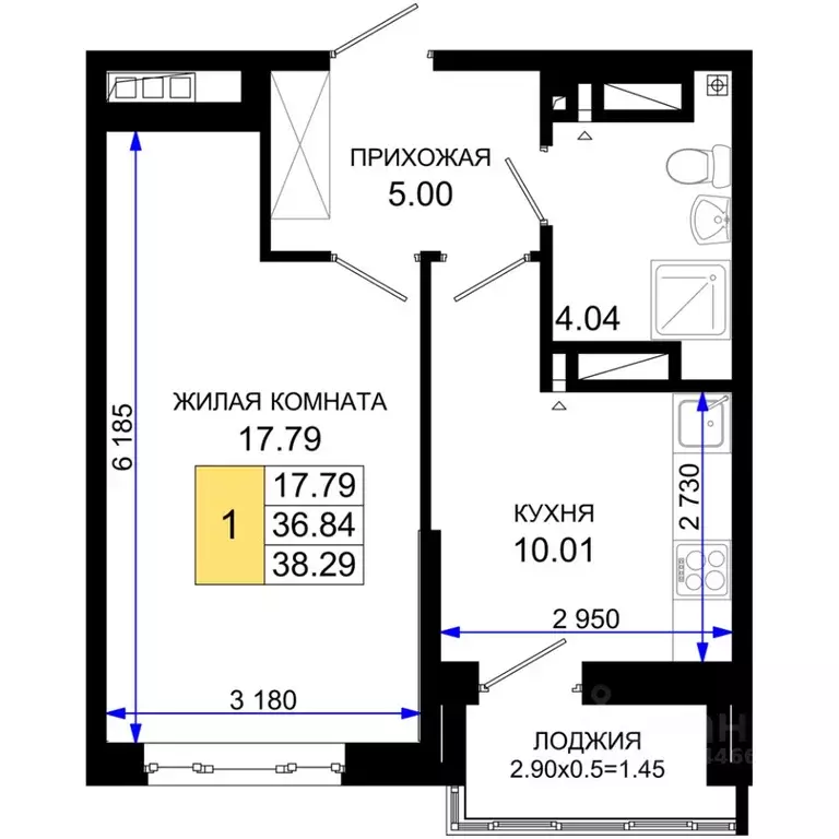 1-к кв. Ростовская область, Ростов-на-Дону Элеваторный пер., 6/2А ... - Фото 0